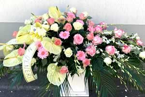 Copricassa funebre con rose rosa